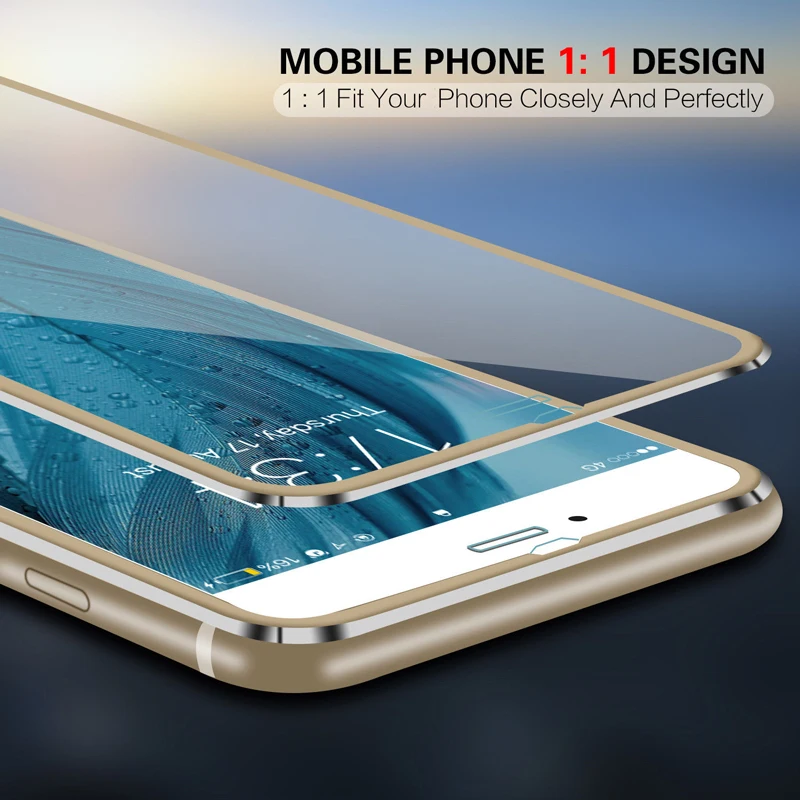 Dreamysow алюминиевый сплав Закаленное стекло пленка 3D Изогнутые настоящее полное покрытие протектор для iphone X Xs max Xr 6 6s 7 5 5S SE 5C 8 Plus