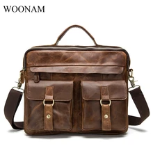 Для мужчин в ретро-стиле со шлифованной поверхностью из натуральной телячьей кожи; латунная фурнитура Бизнес Портфели ноутбук держатель с ручкой сверху сумка MB032