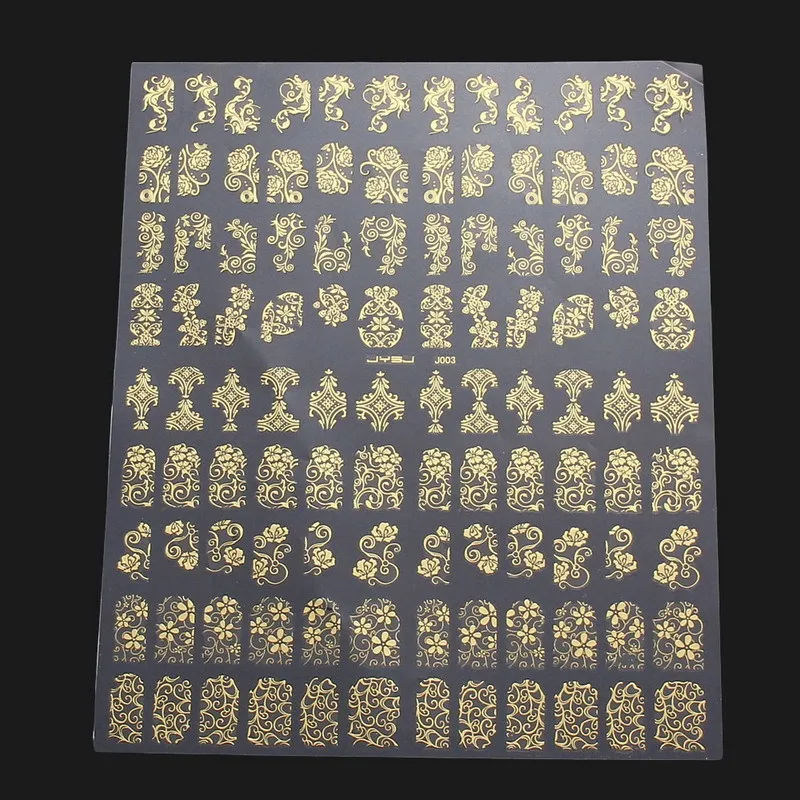 

108PCS 3D DIY Flower Design Nail Art Stickers Flower Manicure Tips Decals Stickers