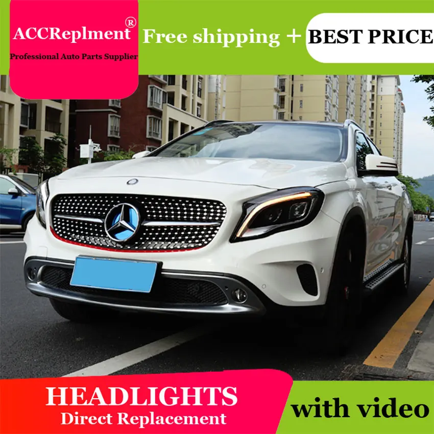 Автомобильный Стайлинг для BENZ GLA головной светильник s angel eyes- для BENZ GLA светодиодный светильник Q5 bi xenon объектив h7 ксеноновый Дневной светильник