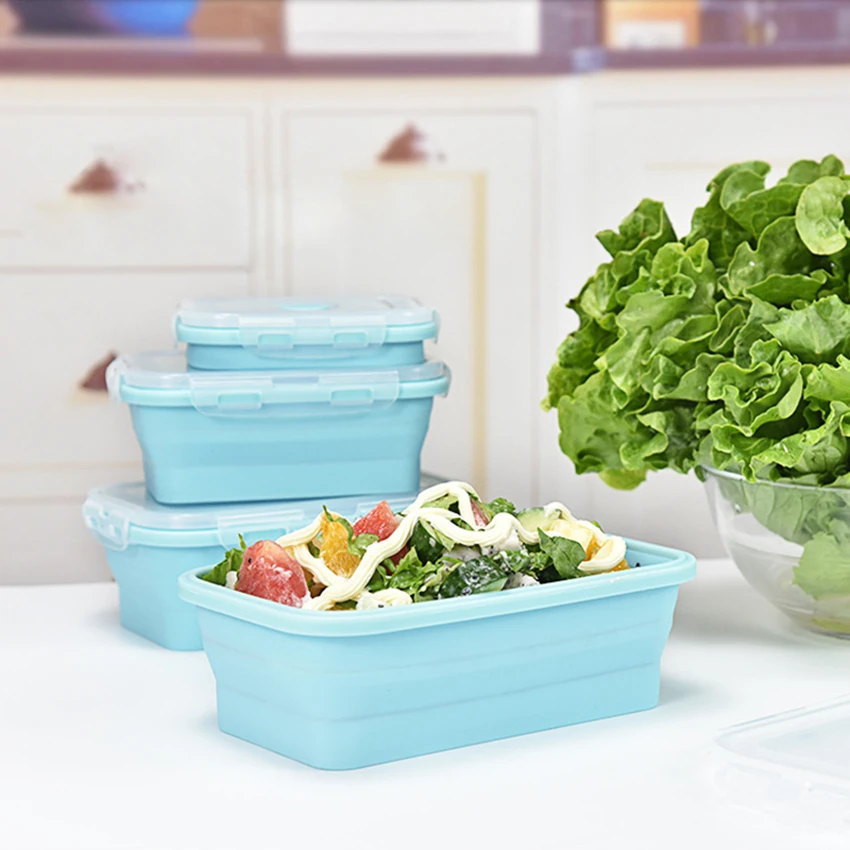 LIYIMENG Silicone Folding Lunch Box Eco-Friendly Matetial Portable Bowl For Picnic Office Workers School21