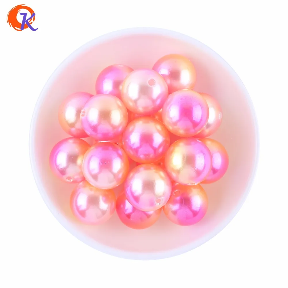 

New Arrival Cordial Design 100pcs/lot 20mm Handmade Beads Jewelry Gradual Mix Three Colors Chunky ABS Pearl Bead CDWB-701278