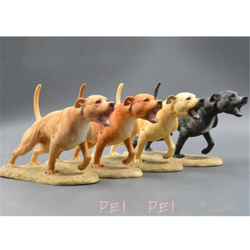 Высокое качество Милая статуя щенка моделирование животных Собака питбультерьер креативный домашний декор Искусство ремесло резиновая фигурка героя игрушка