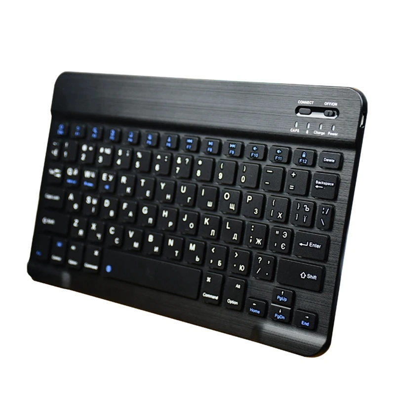 Русская клавиатура ультра-тонкая Bluetooth 3,0 Беспроводная клавиатура для компьютера офиса черный пластик