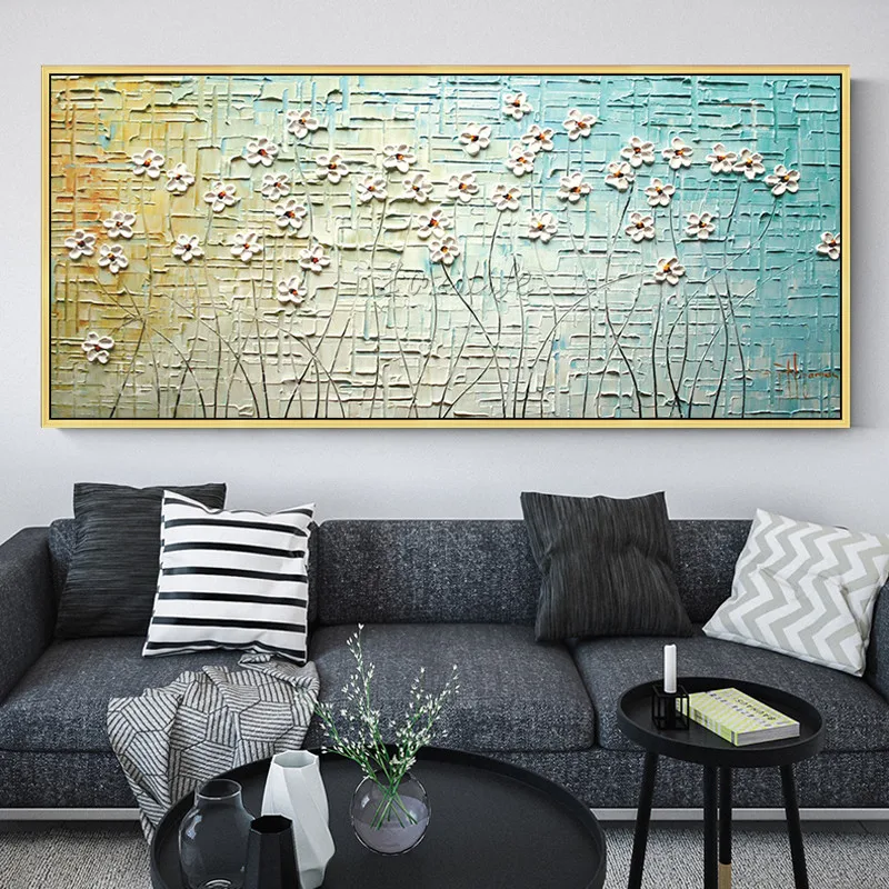 Canvas Painting quadros cuadros decoracion palette knife 3D texture acrylic Flower Wall art Picture For Living Room home quadros Canvas Painting quadros cuadros decoracion palette knife 3D texture acrylic Flower Wall art Picture For Living Room home quadros