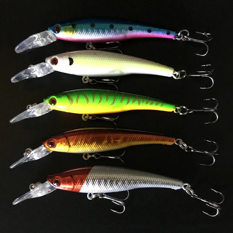 

Lot 5 Pieces Floating Minnow Lure Fishing Artificial Hook Bait 9cm/7g 5 Colors