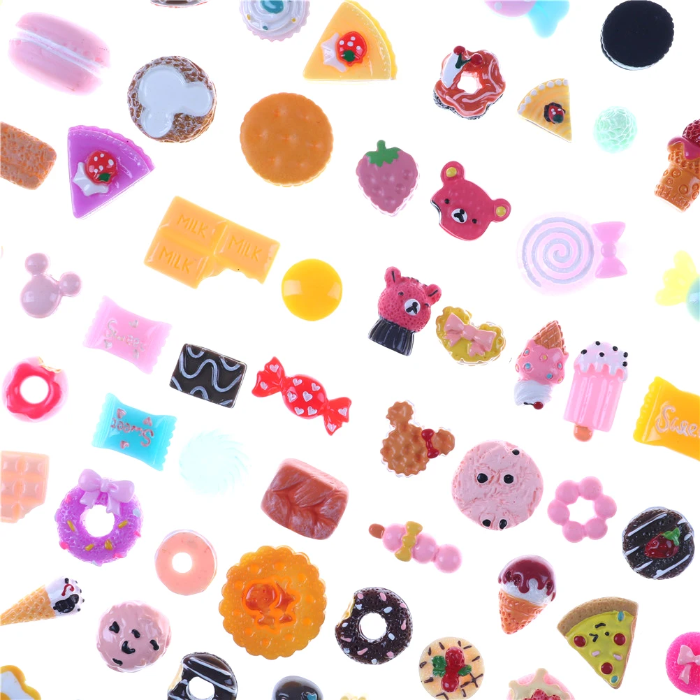 Kawaii 10 шт. набор смешанных пищевых мини-пирожных пончики печенье кукольный домик миниатюрное кухонное украшение для детей ребенок случайно отправлен