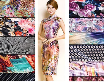 

140cm wide Stretch Print Silk Fabric for Silk Dress sequin Satin Dress telas bazin riche getzner 2019 nouveau tissu stoffen tela