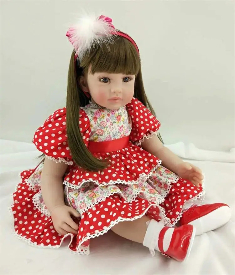

Pursue 24"/60 cm Bebe Reborn Silicone Fake Baby Doll Toys Princess Toddler Girl Dolls for Girls Christmas Gift Birthday Gift