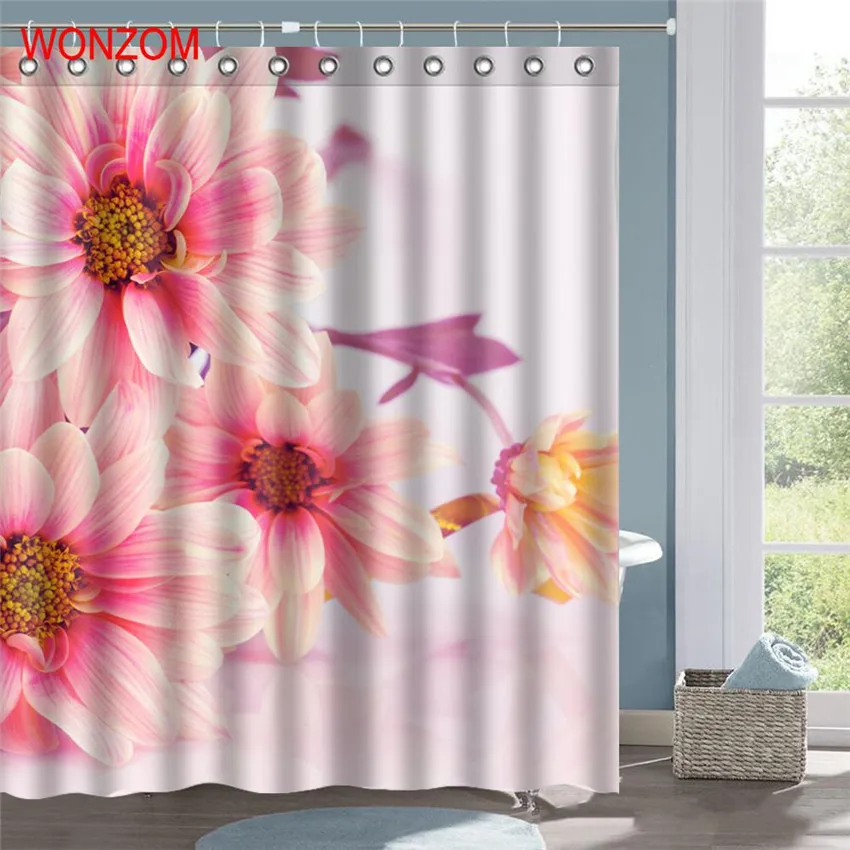WONZOM 3D Клевер душ ванная комната водонепроницаемый аксессуары занавески s для декора современный цветок для ванной шторы с 12 крючками подарок
