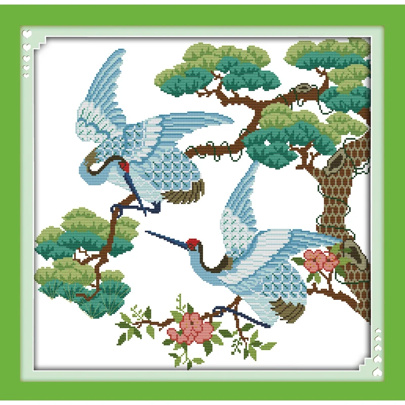 Everlasting Love Longevity Crane (7) китайский набор крестиков экологичный хлопок Печатный DIY