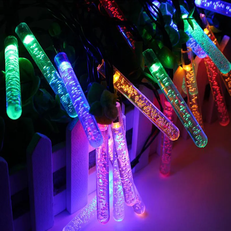 

Solar Lamp Fairy Bubble Bar Solar Power garland 20 LED Solar light String Light Christmas Holiday Decoration Waterproof Outdoor