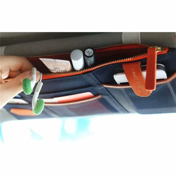Многофункциональный автомобильный Органайзер на щиток, Холщовый солнцезащитный козырек, сумка для хранения, сумка для пропуска или сотового телефона, держатель для солнцезащитных очков