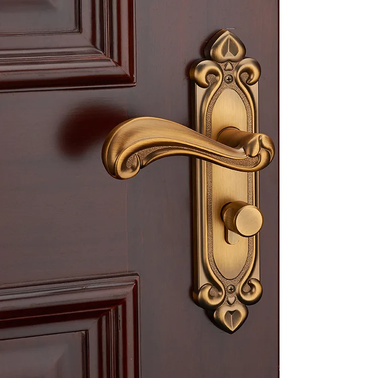

2018 Padlock Fechadura Digital Cadeado Indoor Door Lock Household Lock, Solid Wood Bedroom Room, Mute European Style Housing