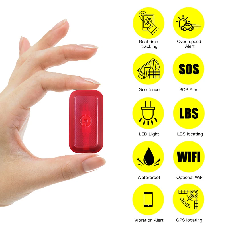 VJOYCAR Waterproof Mini GPS Tracker For Car Motorcycle Pet Children Bike Dog Cat Vehicle Kids Elderly Locator FREE Software APP