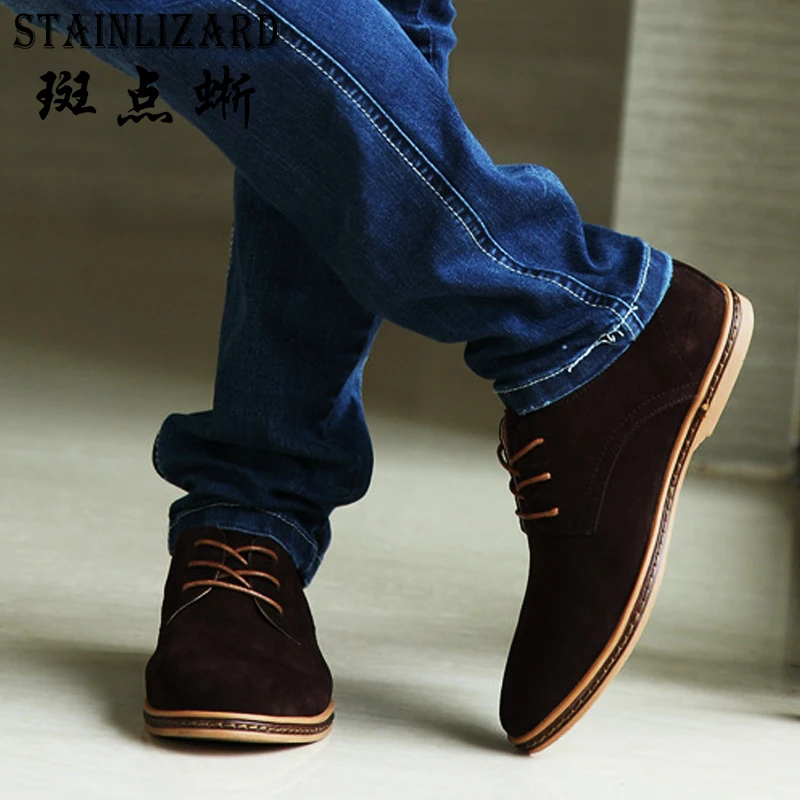 

2017 Men's Casual Shoes Suede Leather Shoes new arrival Lace-up Oxford Shoes Men Plus Size 38-48 SET001