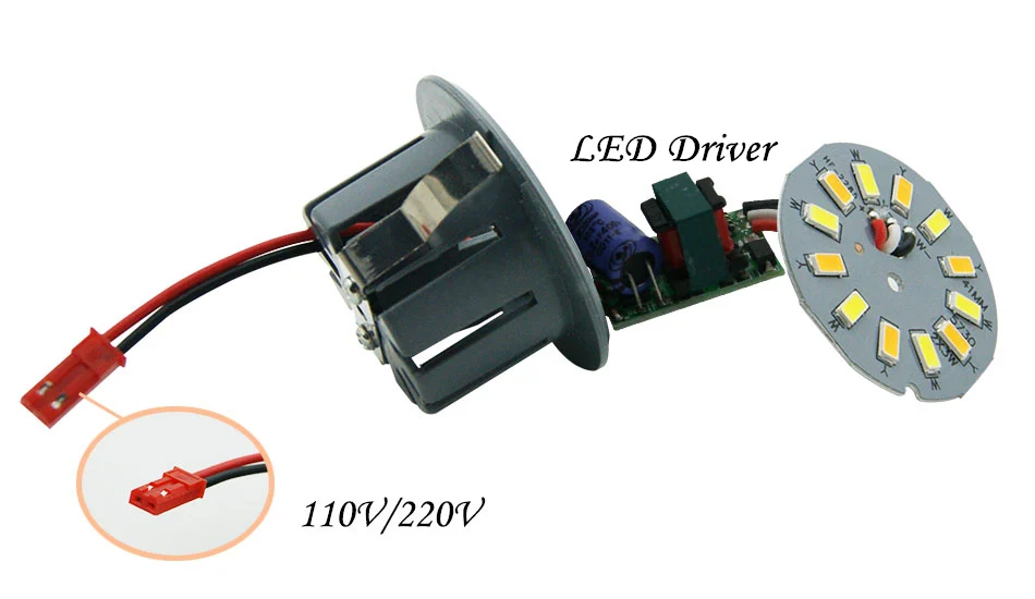 220 В 110 В светодиодный светильник, встроенный светильник, алюминиевый корпус, 3 Вт, 5 Вт, точечный светильник, Круглый 5730SMD встраиваемый светильник, кукурузная лампа
