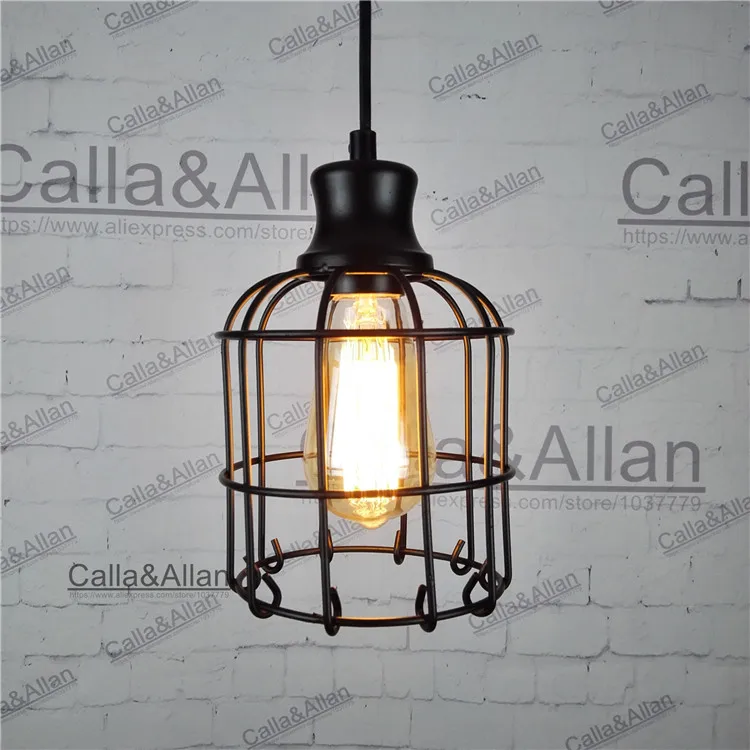 Industrial Loft Style Multicolor Edison Modern Metal Wire Frame Ceiling Pendant Hanging Light Lamp Lampshade Cage Fixture | Лампы и
