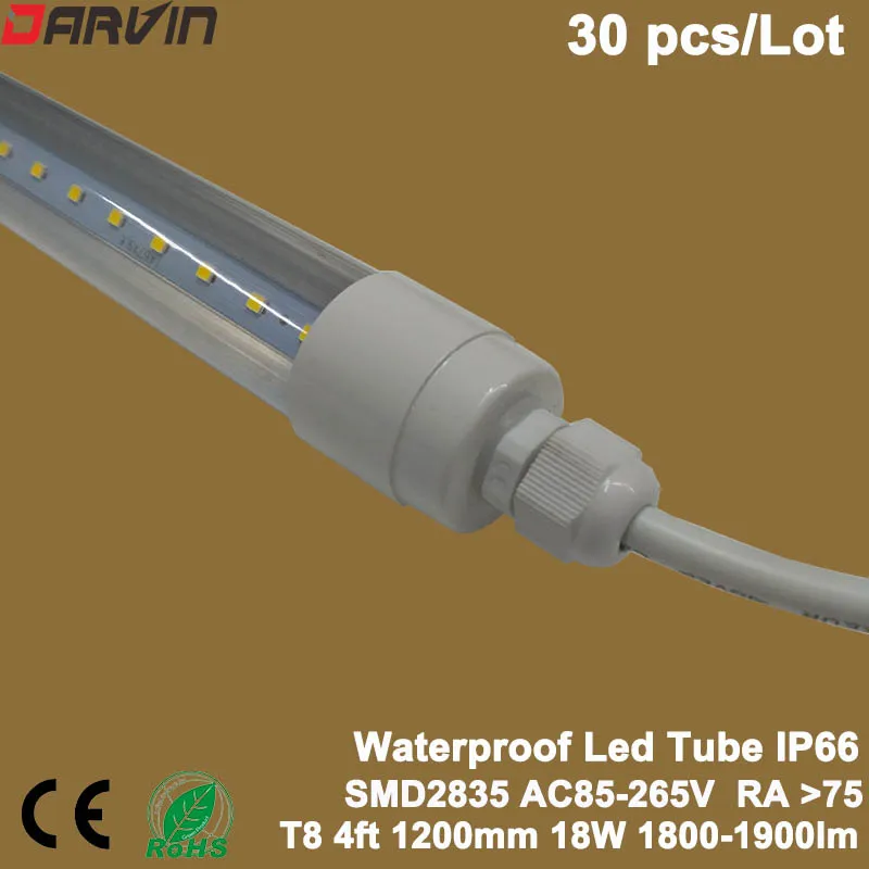 T8 Waterproof Led Tube 1200mm 4ft 18W IP66 Waterproof Led Light Lamp
