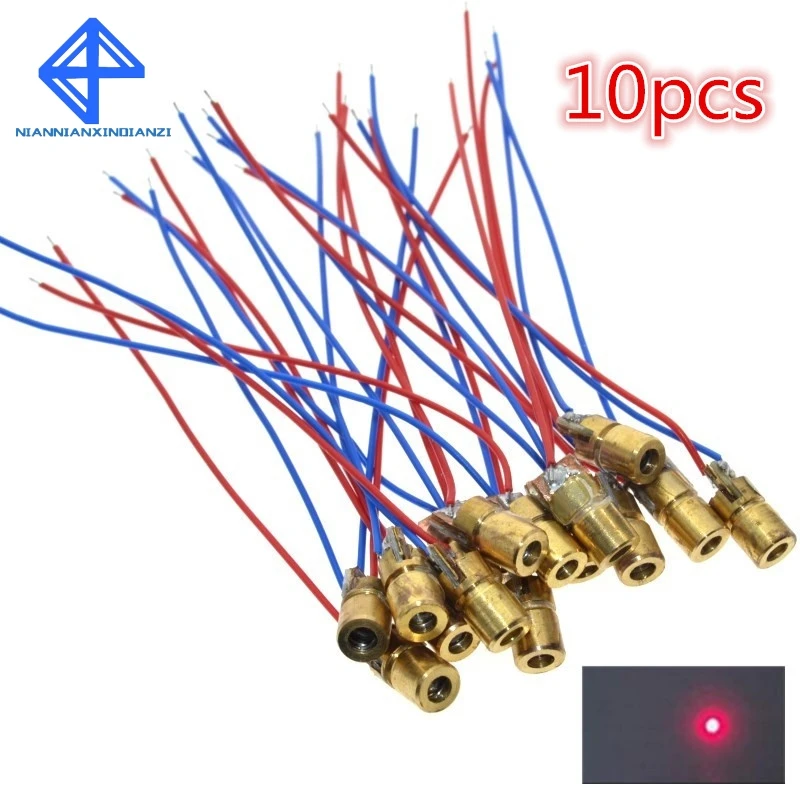 10 шт. 5 в 650 нм 5 мВт Регулируемый точечный модуль лазерного диода красный прицел Медная головка мини лазерная указка