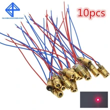 10 pces 5 v 650nm 5 mw ajustável laser dot módulo de diodo visão vermelha cabeça cobre mini ponteiro laser