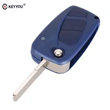 KEYYOU Flip Remote Key Shell for FIAT Punto Ducato Stilo Panda Idea Doblo Bravo Keyless Fob Case 3 Buttons SIP22 blade