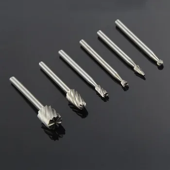 

6pcs Dremel Rotary Tools HSS Wood Milling Burrs Cutter Set DREMEL accessories MultiPro Drill's Special seat Rotary Burrs Set