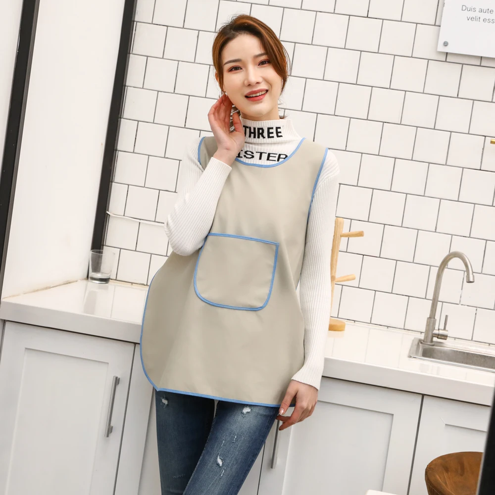 

Waterproof Work Apron Home Shop Kitchen Cooking Women Ladies Aprons with Pocket for Gift oil proof