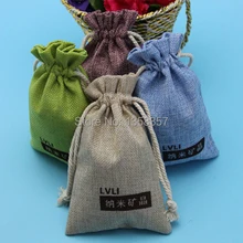 100 шт. джут drawstring подарочные пакеты высокого качества сумки ювелирные изделия для туалетных принадлежностей сухой упаковка товара, различные цвета