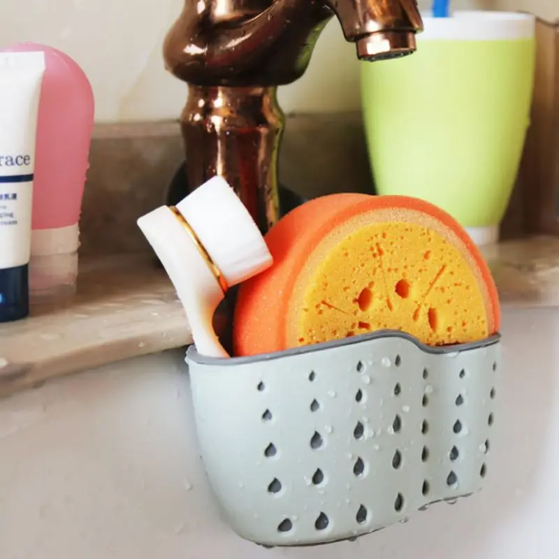 

Useful Suction Cup Sink Shelf Soap Sponge Drain Rack Kitchen Sucker Storage Tool Sink Holder Kitchen Accessory vaciar cesta