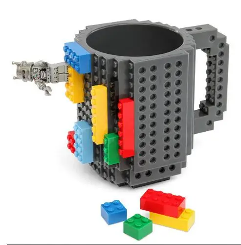 Tijolo tipo Blocos de Construção Copo de Café Caneca Faça Você Mesmo Bloco Puzzle Drinkware Portátil Bebendo 10 Cores Yh1633 1 Pcs 2 High Quality Brinquedos e hobbies