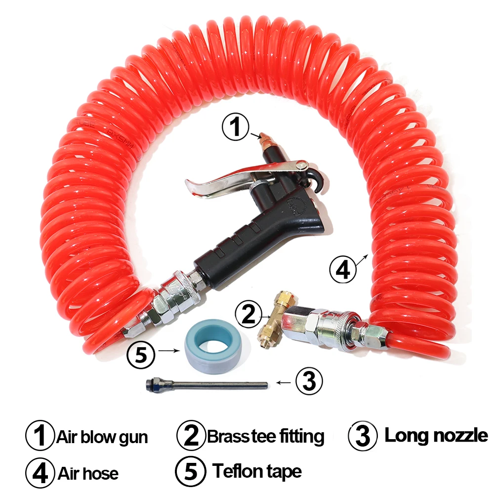 Аппарат для пневматической очистки пневматический пистолет с удлинительным стержнем для уборки пыли Инструменты компрессор инструмент для аэрографа, красный