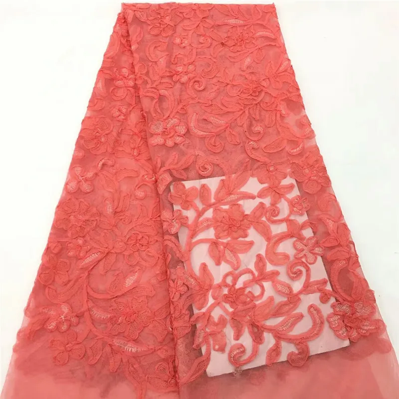 

2018 High Quality African Lace Fabrics/French Net Embroidery with sequins Tulle Lace Fabric For Wedding rof-2222