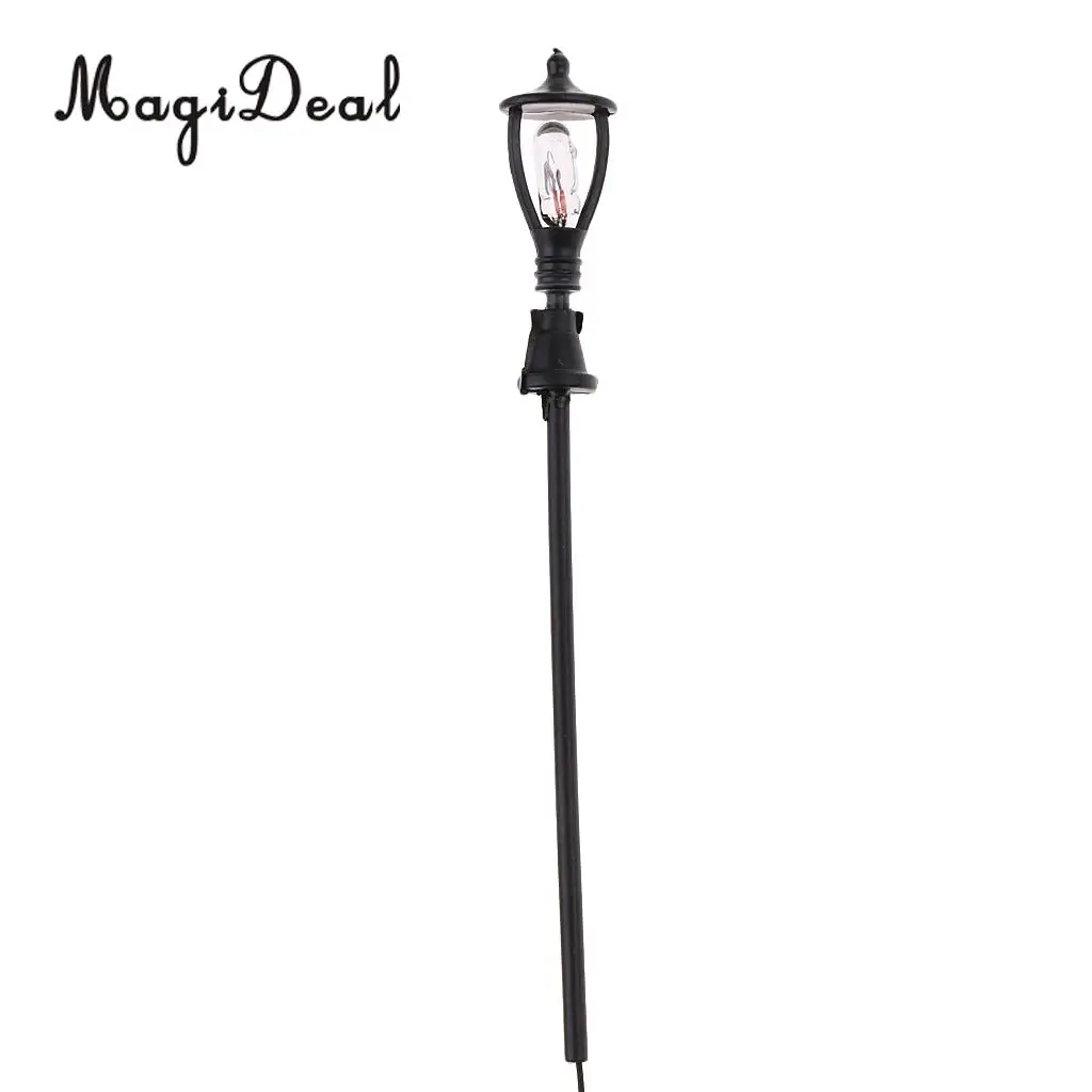 MagiDeal 20Pcs 1/100 Model Railway Led Lamppost Lamps Yard Street Lights HO Scale 7cm 12V Model Outdoor Lamp Yard Light Leds