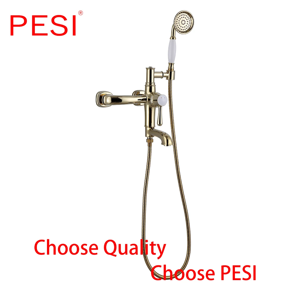 Wholesale Luxury 1 set Bathroom Rainfall Shower Faucet Set Mixer Tap With Hand Sprayer Wall