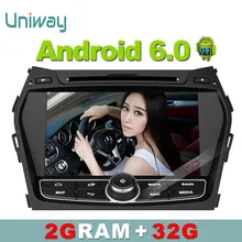 Uniway 2G+32G android 6.0 car dvd player for Hyundai Santa FE IX45 2013 2014 stereo car radio gps navigation support 4G/WIFI