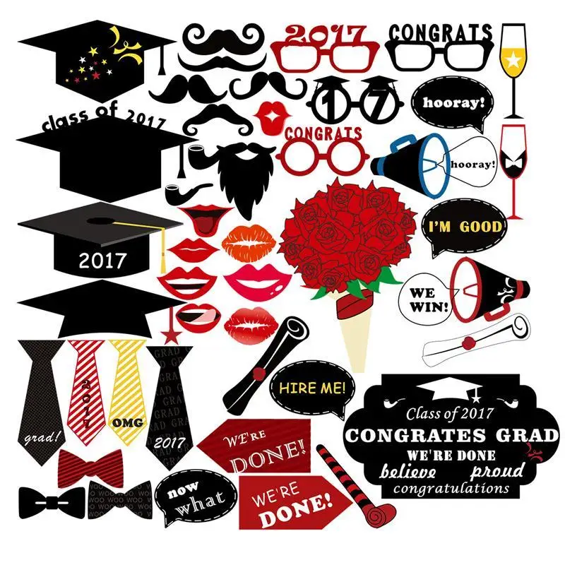 Gratis Unduh Gambar 46pcs Glasses Hats Mustache Gold Creative Photo Booth Props Terkeren oleh Cikimm