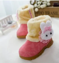 2016 New Children Shoes Personality Lobbing Ball Snow Boots Girls Shoes Winter Boots Brown Pink Red SIZE21-30