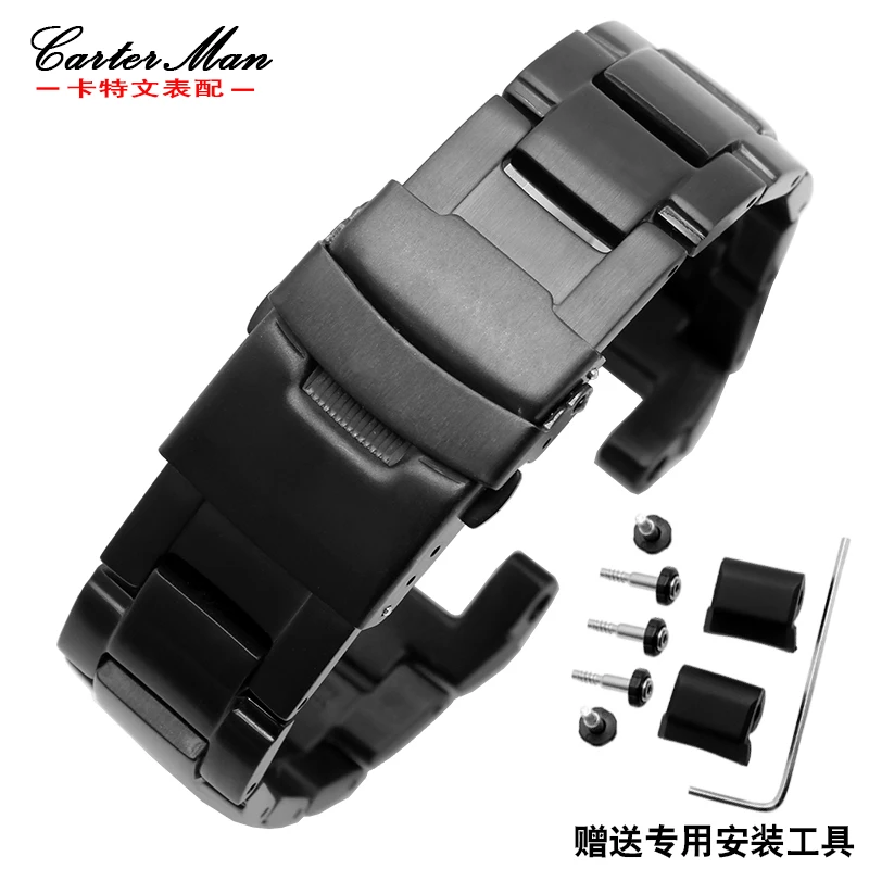 high quality men's g-shock watchband for Casio GW-A1100 GW-A1000 Double insurance stainless steel buckle strap + Screws+ tool