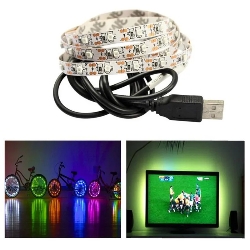 USB Powered 5V RGB LED Strip light 60 led / m 3528 SMD Non Waterproof