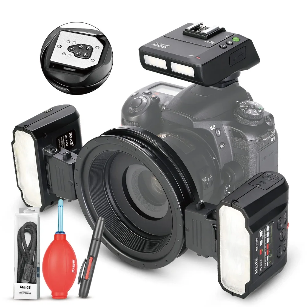 

MEKE Meike MK-MT24 Macro Twin Lite Speedlight Flash for Canon DSLR Camera 70D 60D 760D 750D 550D 450D 1200D 5D 6D EOS M3+GIFT