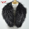 Natural Color Raccoon Fox Real Fur Collar Scarf Genuine Big Size Scarves Warp Shawl Neck Warmer Stole Muffler with Clip Loops #6 ► Photo 2/5