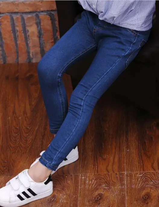 

2019 autumn children's clothes girls jeans solid slim thin denim baby girl jeans for girls big kids casual jean long trousers