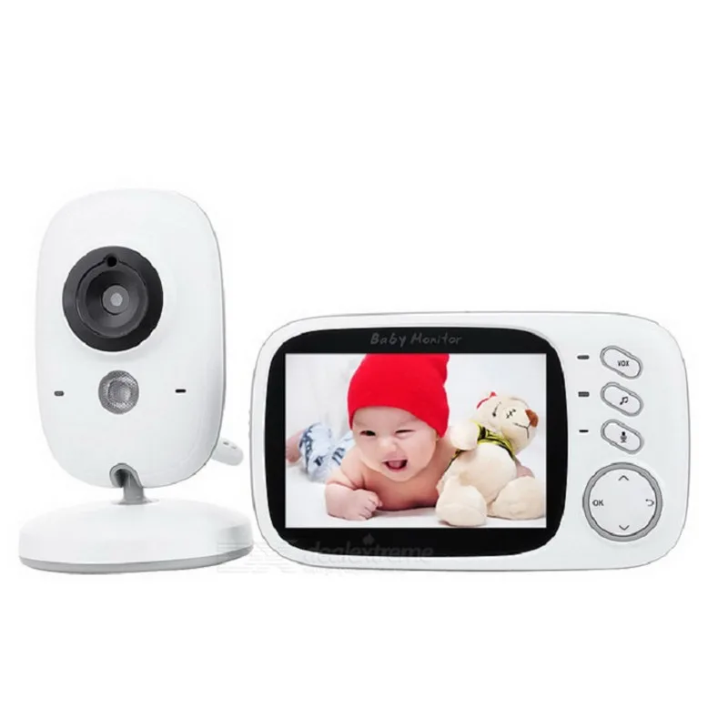 

HD video monitor with night vision camera built in MP3 music player baby safety temperature monitors movable two way intercom