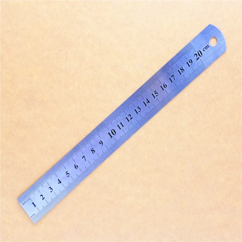 1 шт 15/20/30 см прямые Сталь металлическая линейка прецизионный двусторонний измерительный инструмент канцелярские принадлежности для проектирования - Цвет: 20cm