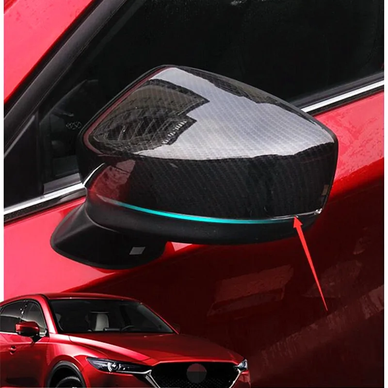 Для mazda CX-5 хромированное углеродное волокно, внешнее зеркало заднего вида для автомобиля, защита, Формовочная отделка, 2 шт