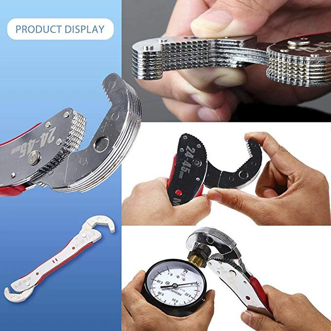 6REIZ 9-45mm Double Head Magic Wrench Universal Adjustable Key Multi Function Pipe Torque Spanner Plumbing Nut Grip Repair Tool