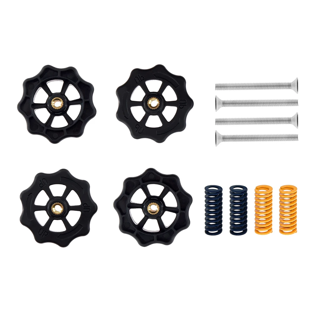 

4pcs Leveling Hand Twist Nut Spring Screw kit M4 For Creality CR-10 CR-10S CR-8 CR-5 Mini Ender-3 3D Printer Heated Bed