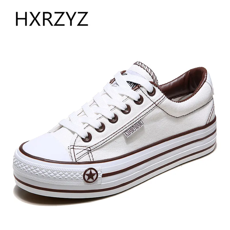 font b Women b font Casual Shoes Platform Canvas Shoes Summer Autumn Breathable Lace Up