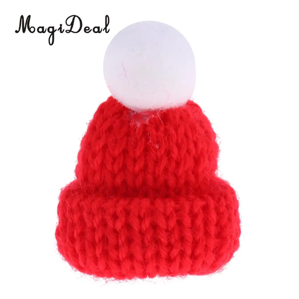 1:12th Scale Red Beanie Hat Cap Dollhouse Miniatures Decoration Accessory 
